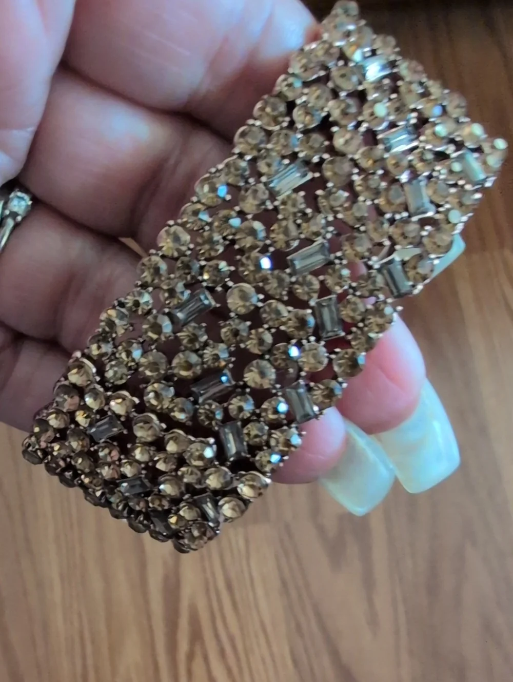 Park Lane Majesty Topaz Crystal-Embellished Stretch Braclet- Rose Gold Tone